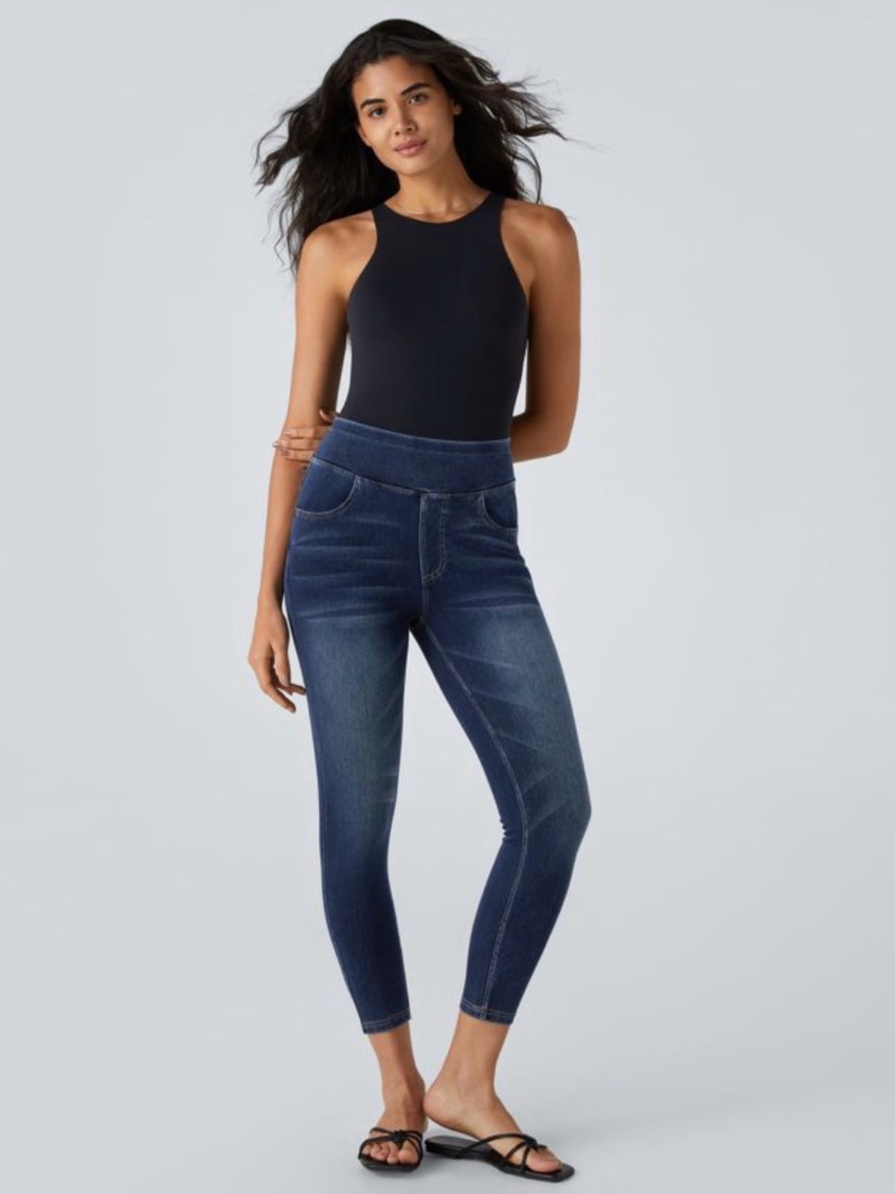 Halara Flex™ High Waisted Pockets Denim Casual Leggings 7/8 - Picture 7 of 7
